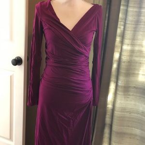 Diane Von Furstenberg faux wrap ruched midi dress